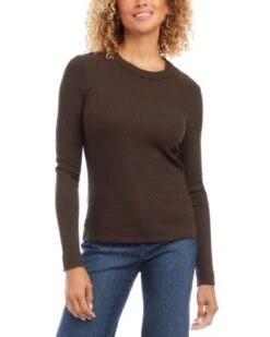 Ribbed Long Sleeve Tee - Karen Kane -Karen Kane 13117470 fpx