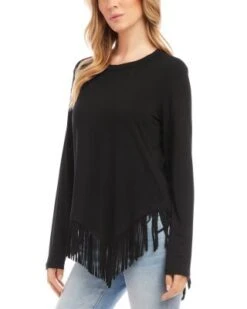 Asymmetric Fringe Top - Karen Kane -Karen Kane 13117531 fpx