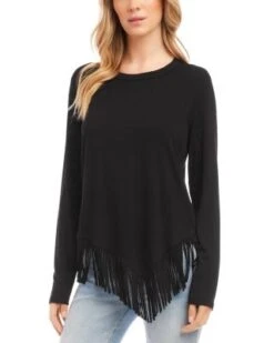 Asymmetric Fringe Top - Karen Kane -Karen Kane 13117532 fpx