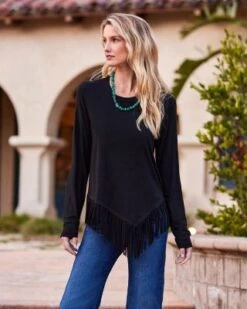 Asymmetric Fringe Top - Karen Kane -Karen Kane 13117534 fpx