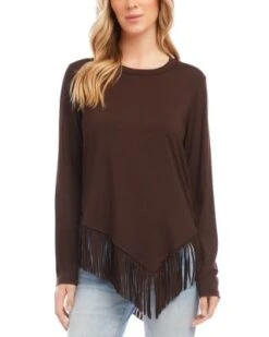 Asymmetric Fringe Top - Karen Kane -Karen Kane 13117551 fpx
