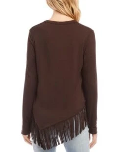 Asymmetric Fringe Top - Karen Kane -Karen Kane 13117568 fpx