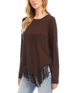 Asymmetric Fringe Top - Karen Kane -Karen Kane 13117569 fpx