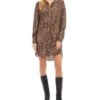 Petites Animal Print Blouson Sleeve Shirtdress - Karen Kane -Karen Kane 13117625 fpx
