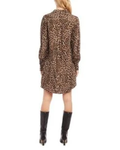 Petites Animal Print Blouson Sleeve Shirtdress - Karen Kane -Karen Kane 13117626 fpx