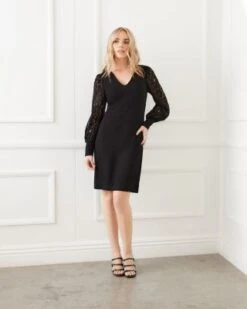 Lace Sleeve Dress - Karen Kane -Karen Kane 13142846 fpx