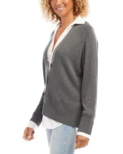Layered Cardigan - Karen Kane -Karen Kane 13142856 fpx