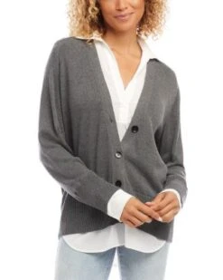 Layered Cardigan - Karen Kane -Karen Kane 13142857 fpx