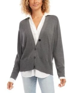 Layered Cardigan - Karen Kane -Karen Kane 13142858 fpx