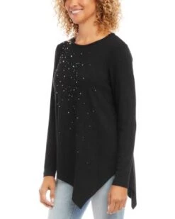 Embellished Asymmetric Top - Karen Kane -Karen Kane 13142863 fpx