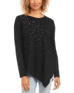 Embellished Asymmetric Top - Karen Kane -Karen Kane 13142864 fpx