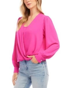 Drape Front Top - Karen Kane -Karen Kane 13142894 fpx