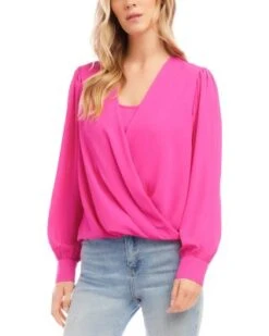 Drape Front Top - Karen Kane -Karen Kane 13142895 fpx