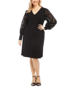 Plus Lace Sleeve Dress - Karen Kane Plus