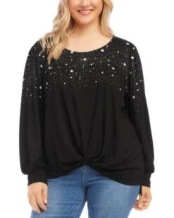 Twist Front Top - Karen Kane Plus