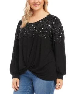 Twist Front Top - Karen Kane Plus -Karen Kane 13142983 fpx