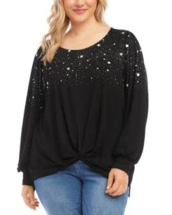 Twist Front Top - Karen Kane Plus -Karen Kane 13142985 fpx