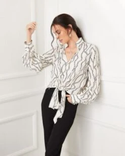 Tie Front Top - Karen Kane -Karen Kane 13143039 fpx