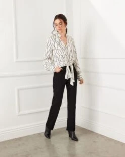 Tie Front Top - Karen Kane -Karen Kane 13143040 fpx