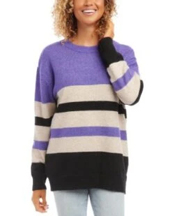 Color Block Stripe Sweater - Karen Kane -Karen Kane 13143116 fpx
