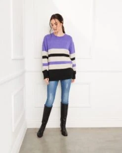 Color Block Stripe Sweater - Karen Kane -Karen Kane 13143121 fpx