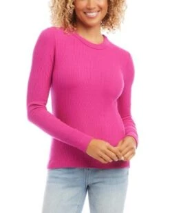 Ribbed Long Sleeve Top - Karen Kane -Karen Kane 13167360 fpx