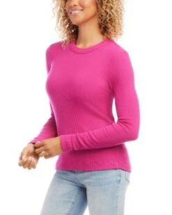 Ribbed Long Sleeve Top - Karen Kane -Karen Kane 13167361 fpx