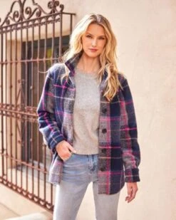 Long Sleeve Shirt Jacket - Karen Kane -Karen Kane 13167401 fpx