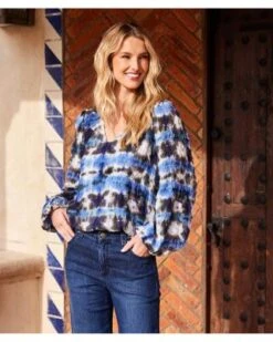 Long Sleeve Blouson Top - Karen Kane -Karen Kane 13184650 fpx