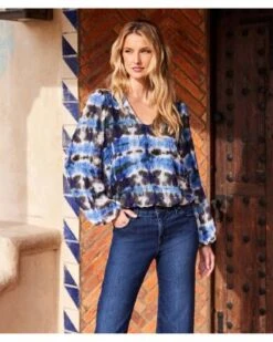 Long Sleeve Blouson Top - Karen Kane -Karen Kane 13184651 fpx