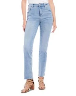 High Rise Straight Leg Jeans In Light Blue - Karen Kane -Karen Kane 13200291 fpx