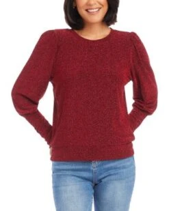 Metallic Blouson Sleeve Top - Karen Kane -Karen Kane 13218113 fpx