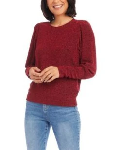 Metallic Blouson Sleeve Top - Karen Kane -Karen Kane 13218115 fpx