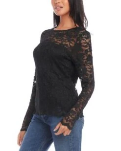 Petites Floral Lace Top - Karen Kane -Karen Kane 13218162 fpx