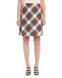 Bias Cut Plaid Pencil Skirt - Karen Kane -Karen Kane 13218238 fpx