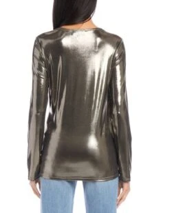 Metallic Drape Front Top - Karen Kane -Karen Kane 13218241 fpx
