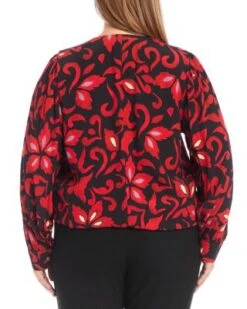 Printed Crossover Top - Karen Kane Plus -Karen Kane 13218253 fpx