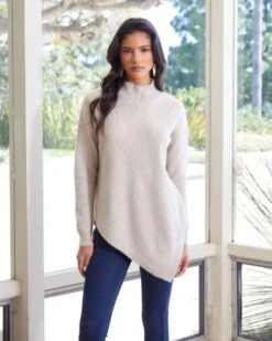Asymmetric Turtleneck Sweater - Karen Kane -Karen Kane 13218321 fpx