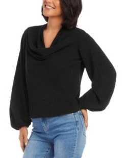 Cowl Neck Blouson Sleeve Top - Karen Kane -Karen Kane 13218361 fpx