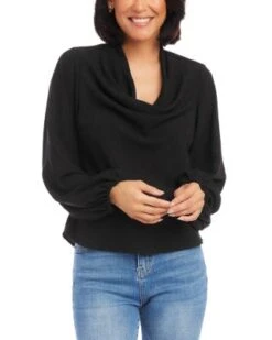 Cowl Neck Blouson Sleeve Top - Karen Kane -Karen Kane 13218362 fpx