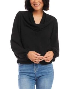 Cowl Neck Blouson Sleeve Top - Karen Kane -Karen Kane 13218363 fpx