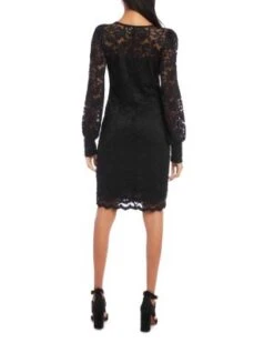 Petites Lace Boat Neck Shift Dress - Karen Kane -Karen Kane 13218385 fpx