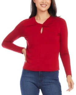 Twisted Neck Keyhole Top - Karen Kane -Karen Kane 13218411 fpx