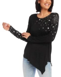 Star Print Asymmetric Top - Karen Kane -Karen Kane 13218432 fpx