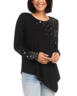 Star Print Asymmetric Top - Karen Kane -Karen Kane 13218433 fpx