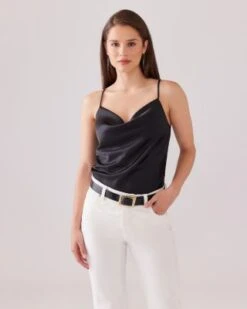 Draped Satin Camisole - Karen Kane -Karen Kane 13218449 fpx