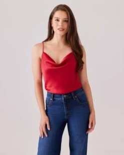 Draped Satin Camisole - Karen Kane -Karen Kane 13218465 fpx