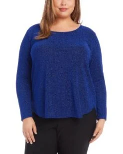 Metallic Knit Top - Karen Kane Plus