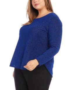 Metallic Knit Top - Karen Kane Plus -Karen Kane 13218481 fpx