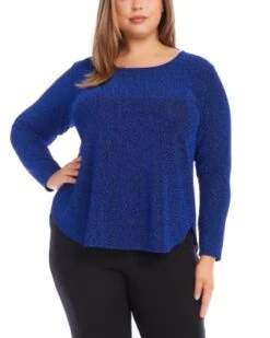 Metallic Knit Top - Karen Kane Plus -Karen Kane 13218482 fpx